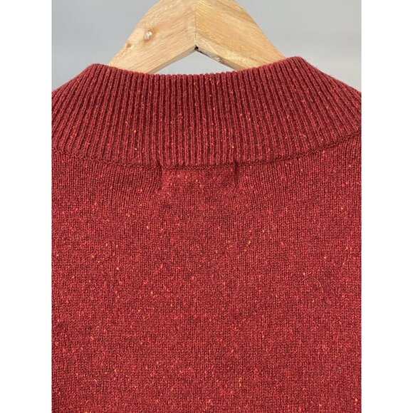 Orvis ¼ Zip Wool Sweater Men’s XL Burnt Orange Flecked Pullover Midweight - Picture 7 of 16